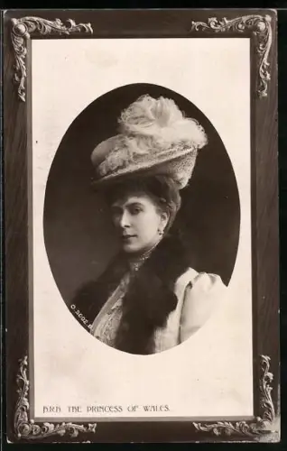 AK The Princess of Wales, Portrait, Schmuckrahmen