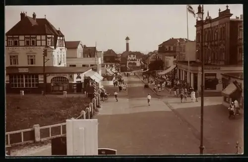 Foto-AK Wangerooge, Hotel Hanken in der Zedeliusstrasse, Buch- und Kunsthandlung
