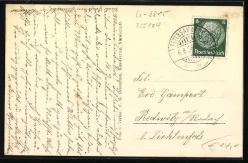 AK Petersaurach b. Ansbach, Erholungsheim Eugenie mit Garten