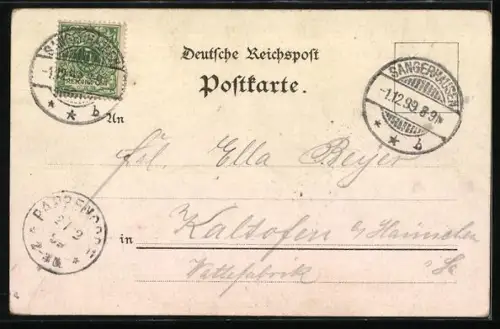 Lithographie Nordhausen a. H., Kaiser Wilhelm Denkmal auf dem Kyffhäuser, Teilansicht