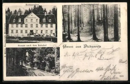 AK Dickenreis, Restaurant und Brauerei, Strasse nach dem Bahnhof, Schwedenschanz