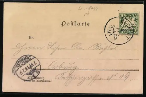 Lithographie Bad Bocklet, Kgl. Kurhaus, Bad und Quellenhaus