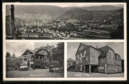 AK Amorbach i. Odw., Gasthof zum Engel mit Garten, Bes. N. Deufel, Totalansicht