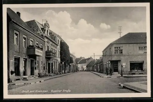 AK Kremmen, Blick in die Ruppiner Strasse