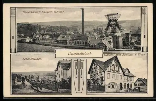 AK Unterbreitzbach, Gasthof zum Schlägel & Eisen, Gewerkschaft Sachsen-Weimer, Schachtstrasse, Salzbergwerk