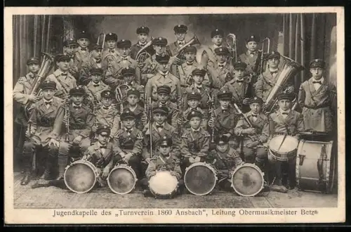 AK Ansbach / Bayern, Jugendkapelle des Turnvereins 1860 Ansbach, Leitung Obermusikmeister Betz