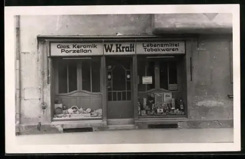 AK Georgensgmünd, Lebensmittel und Tabakwarenhandel W. Kraft