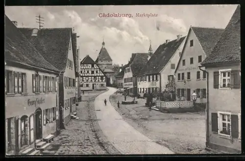 AK Cadolzburg, Marktplatz mit Gasthaus