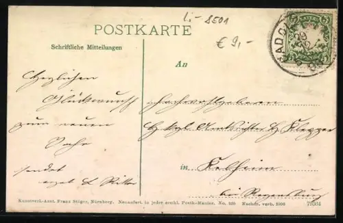 AK Cadolzburg, Marktplatz mit Gasthaus