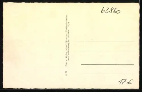 AK Rothenbuch, Schulhaus, Schloss, Partie im Wiesental, Totalansicht vom Berghang aus