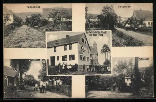 AK Stahlhofen / Westertwald, Gasthaus von Hugo Flick, Ortspartien mit Wohnhäusern