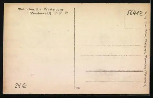 AK Stahlhofen / Westertwald, Gasthaus von Hugo Flick, Ortspartien mit Wohnhäusern