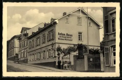 AK Rüdesheim /Rh., Gasthaus Anton Neus, Weinhandel, Inh. Richard Schmidt, Grabenstrasse 15