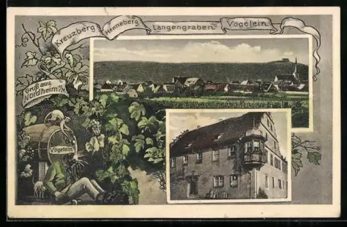 AK Nordheim a. M., Kaufhaus Kram, Teilansicht, Kreuzberg-Henneberg-Langengraben-Vögelein