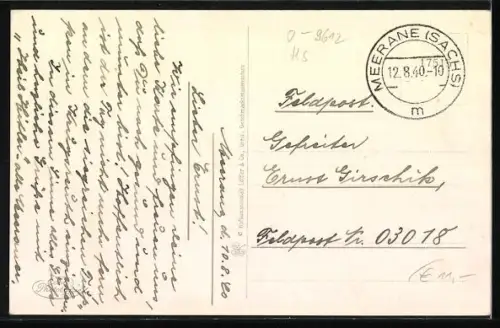 AK Meerane i. Sa., Blick in die Bismarckstrasse