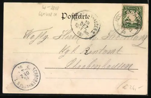 AK Edelshausen, Gasthof, Ortspartie mit Wegweiser