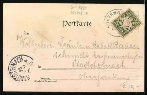 Lithographie Hohenwart / Obb., Ortsansicht mit Kirche und vom Feld aus