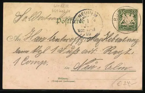 Lithographie Weissenburg a. S., Ortsansicht vom Feld aus gegen die Anhöhen