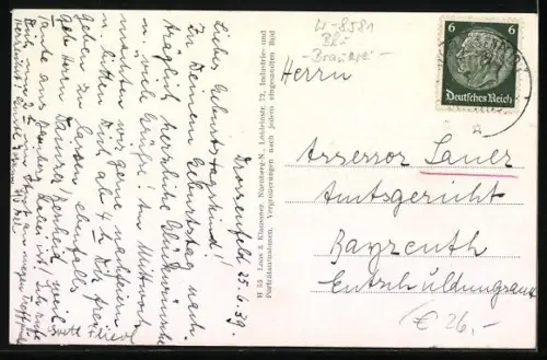 AK Neudrossenfeld /Ofr., Gasthof und Brauerei Johann Hölzel, Ortsansicht mit Kirche