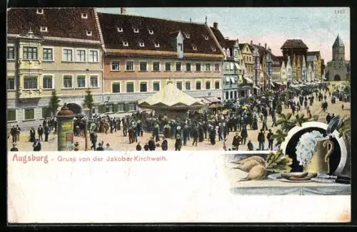 AK Augsburg, Partie auf dem Volksfest Jakober Kirchweih