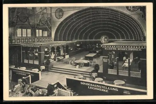 AK Augsburg, Sonderausstellung Haus und Herd der Lech-Elektrizitätswerke 1914, Innenansicht