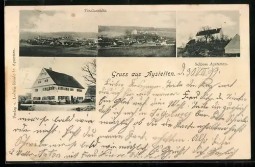 AK Aystetten, Totalansichten und Schloss Aystetten