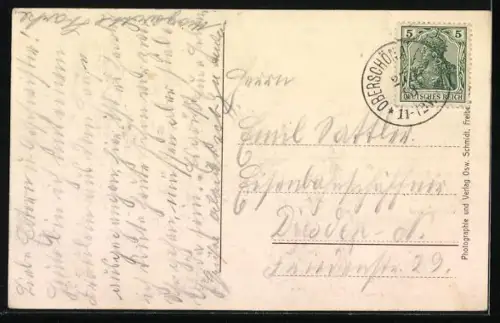 AK Oberschöna, Restaurant Oelmühle mit Garten