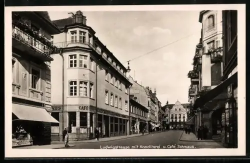 AK Bad Kissingen, Ludwigstrasse mit Konditorei-Cafe Schmaus