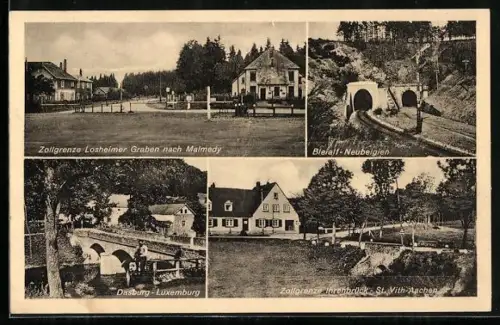 AK Dasburg, Verschiedene Grenzübergänge nach Belgien, Malmedy, Neubelgien, St. Vith-Aachen