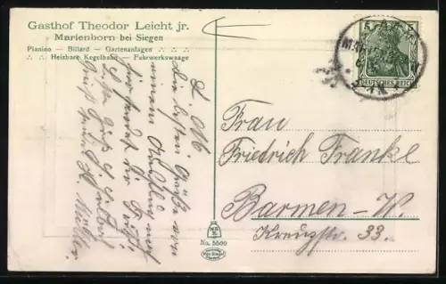 AK Marienborn bei Siegen, Gasthof Theodor Leicht jr.
