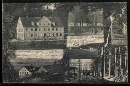 AK Dickenreis, Gasthaus und Brauerei mit Waldpartie