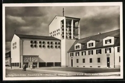 AK Frankfurt-Riederwald, Heilig Geist-Kirche, Arch. Martin Weber, Bauhaus