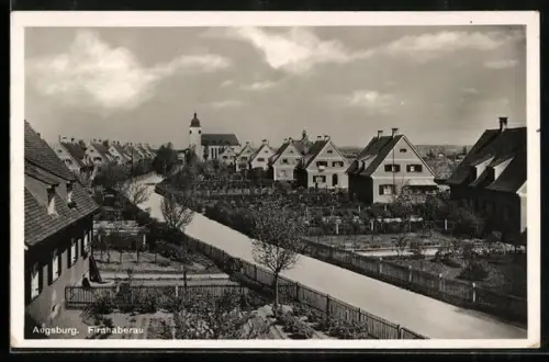 AK Augsburg, Firnhabereu mit Kirche und Familienhäusern