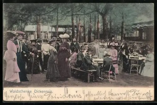 AK Dickenreis, Restaurant Waldschenke mit zahlreichen Gästen