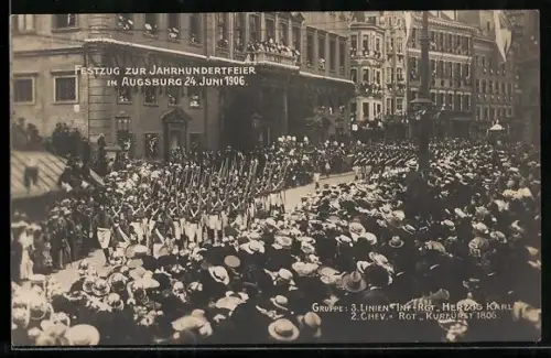 AK Augsburg, Festzug zur Jahrhunderfeier 24. Juni 1906