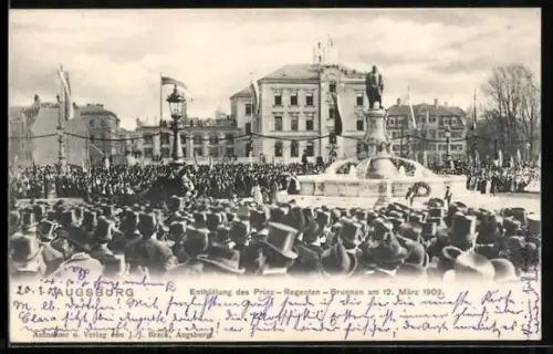 AK Augsburg, Enthüllung des Prinz-Regenten-Brunnen 1903