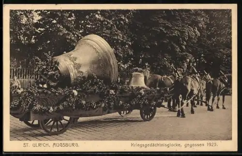AK Augsburg, Kriegsgedächtnisglocke St. Ulrich, gegossen 1925