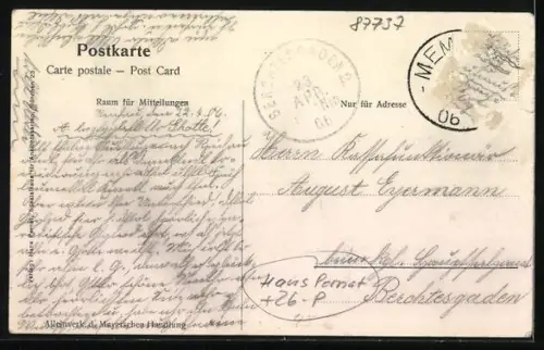 Künstler-AK sign. Hans Pernat: Reichau, Gesamtansicht mit Kirche und Umgebung