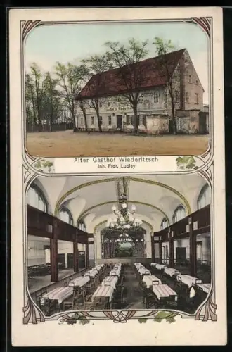 AK Wiederitzsch, Alter Gasthof, Innenansicht