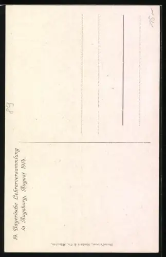 Künstler-AK Rudolf Schiestl: Augsburg, 19. Bayerische Lehrerversammlung 1914, Schulkinder auf dem Heimweg