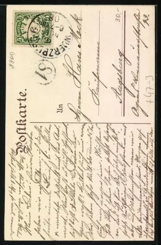 Künstler-AK Augsburg, Studiengenossenfest St. Stephan 1907, Rathaus, Wappen, Absolvia