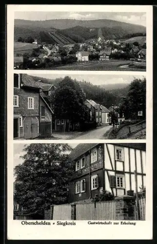 AK Oberschelden /Siegkreis, Gasthaus zur Erholung, Strassenpartie, Ortspartie