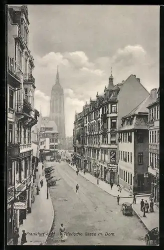 AK Alt-Frankfurt, Trierische Gasse mit Dom