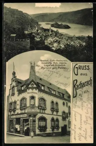 AK Bacharach a. Rh., Gasthof, Cafe-Restaurant Rob Adams, Teilansicht