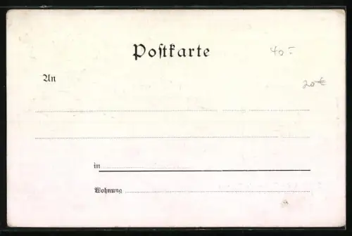 Lithographie Pyrmont, Wohnung Friedrichs d. Gr. jetzt Pension Richter, Brunnenplatz