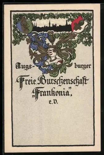 AK Augsburg, Studentenwappen der Augsburger Freien Burschenschaft Frankonia e.V.