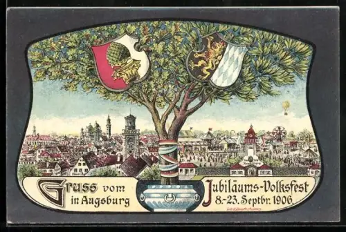 AK Augsburg, Jubiläums-Volksfest 1906