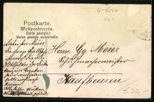 AK Nürnberg, Gasthaus zur Pegnitz A. Hassler mit Brücke und kleiner Versammlung