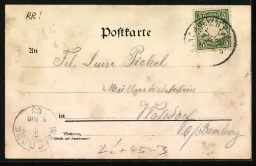 Lithographie München-Nymphenburg, Sport-Stadion, Radrennen mit Publikum, Tribüne, Turm, Panorama