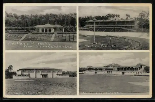 AK Frankfurt-Niederrad, Stadion, Sportplatz, Rennbahn, Hauptkampfplatz u. Sporthalle
